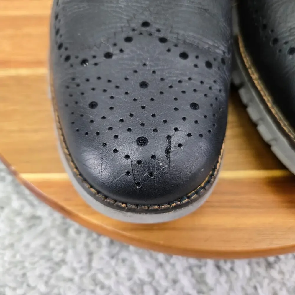 Cole Haan Mens 10.5M ZeroGrand Navy Ink Leather Ironstone Wingtip Casual Oxford